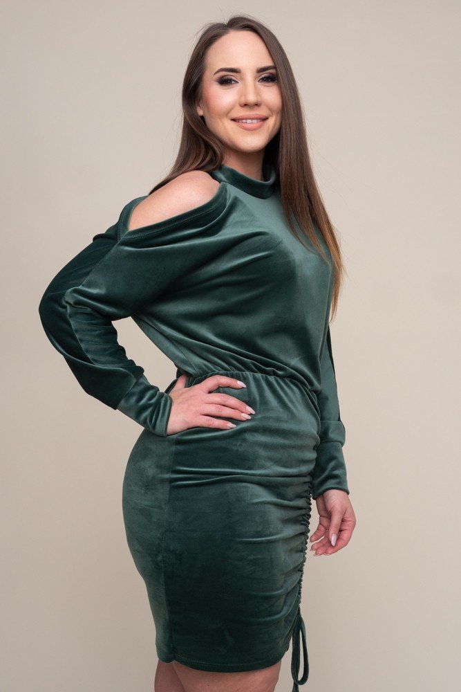  Zielona Sukienka SABLA Welurowa