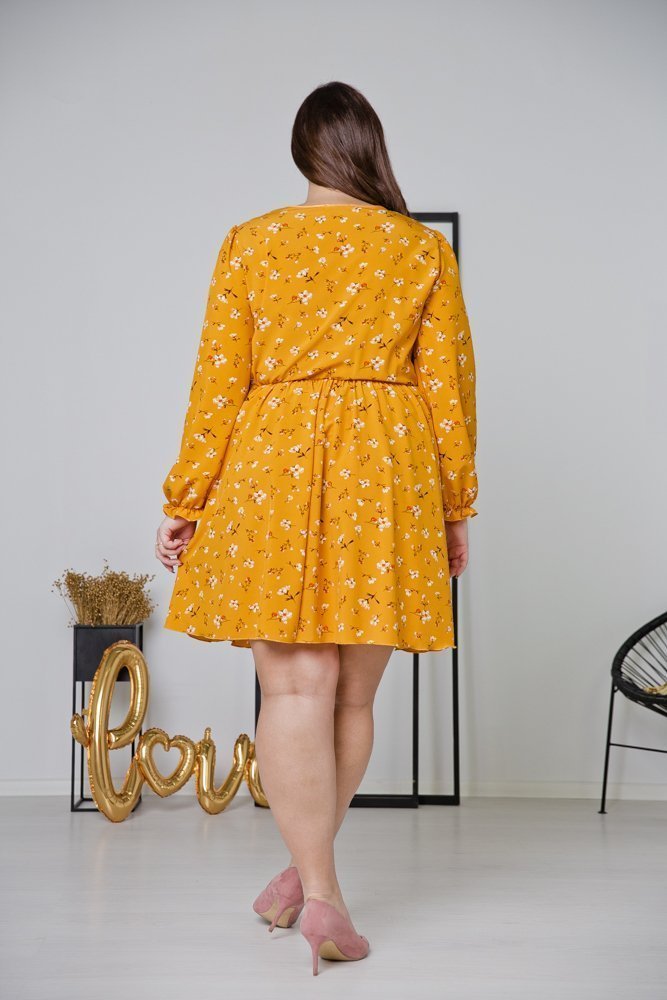 Żółta Sukienka CHERYL Plus Size