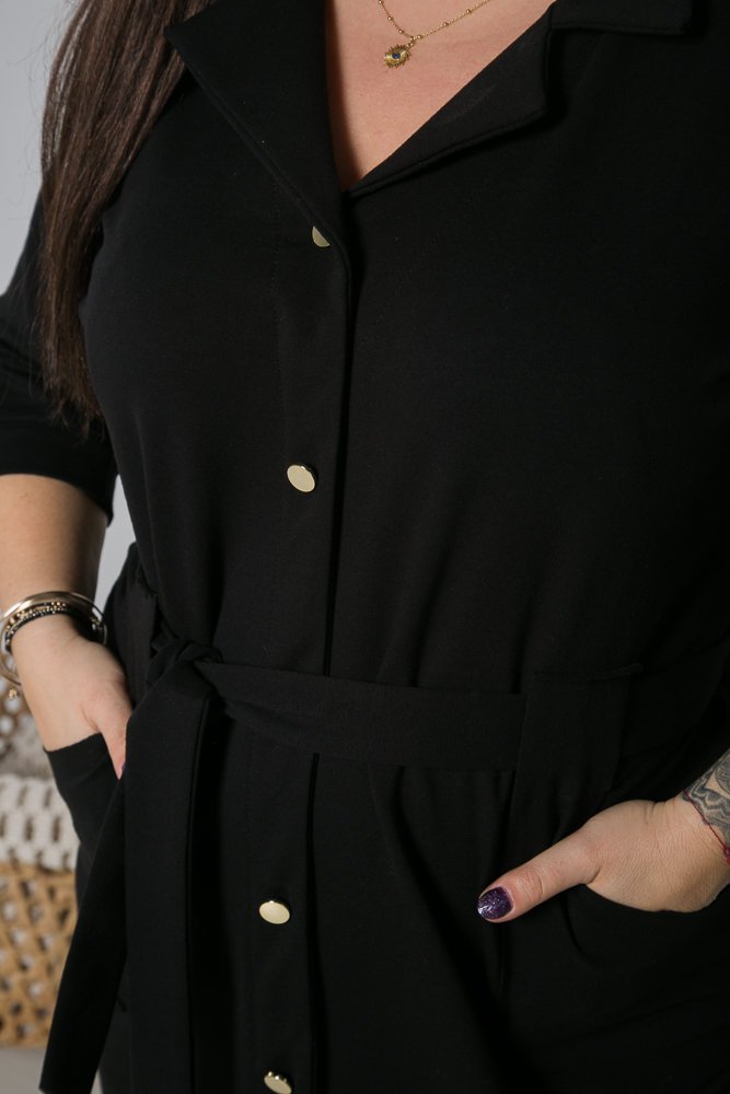 Czarna Sukienka LINKA Plus Size