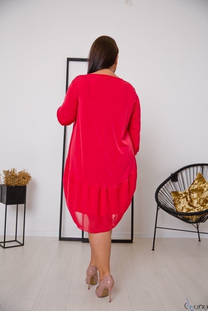 Czerwona Sukienka APPRI Plus Size