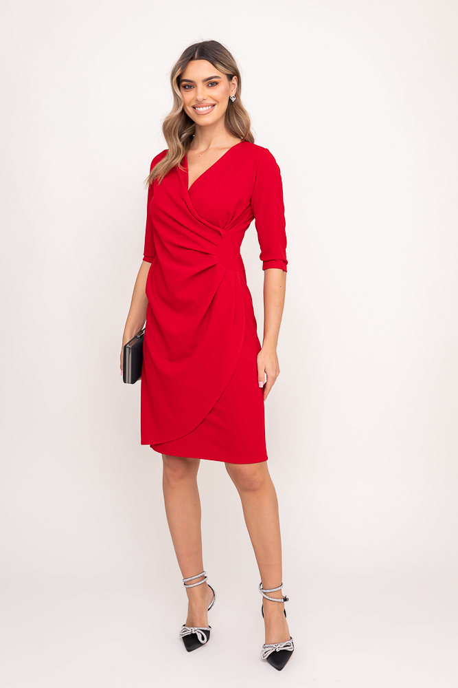 Czerwona Sukienka MAGENTA Plus Size 