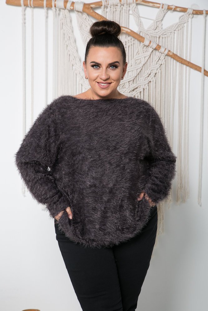 Grafitowy Sweter FABIOLA Plus Size